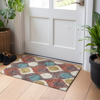 Piper Looms Mayfield Mid-century Modern AMF749 Brown Machine Washable Area Rug Scatter Lifestyle Image Feature