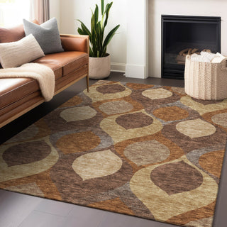 Piper Looms Mayfield Mid-century Modern AMF749 Copper Machine Washable Area Rug Lifestyle Image Feature
