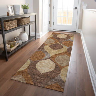 Piper Looms Mayfield Mid-century Modern AMF749 Copper Machine Washable Area Rug Runner Lifestyle Image Feature