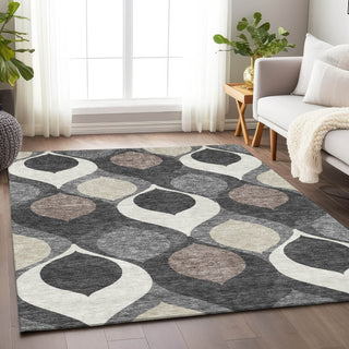 Piper Looms Mayfield Mid-century Modern AMF749 Gray Machine Washable Area Rug Lifestyle Image Feature