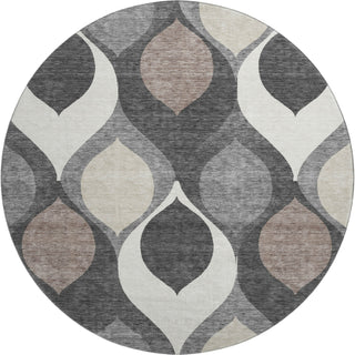 Piper Looms Mayfield Mid-century Modern AMF749 Gray Machine Washable Area Rug Round Main Image