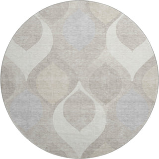 Piper Looms Mayfield Mid-century Modern AMF749 Ivory Machine Washable Area Rug Round Main Image