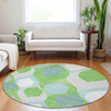 Piper Looms Mayfield Mid-century Modern AMF749 Lime Machine Washable Area Rug Round Lifestyle Image Feature