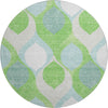 Piper Looms Mayfield Mid-century Modern AMF749 Lime Machine Washable Area Rug Round Main Image
