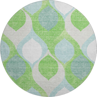 Piper Looms Mayfield Mid-century Modern AMF749 Lime Machine Washable Area Rug Round Main Image