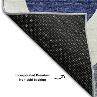 Piper Looms Mayfield Mid-century Modern AMF749 Navy Machine Washable Area Rug Backing Image