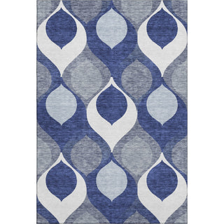 Piper Looms Mayfield Mid-century Modern AMF749 Navy Machine Washable Area Rug main image
