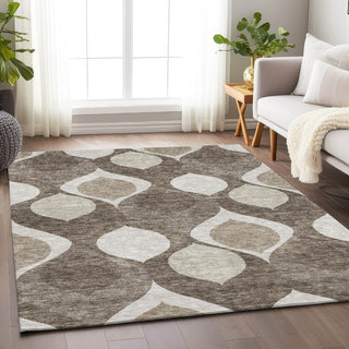 Piper Looms Mayfield Mid-century Modern AMF749 Taupe Machine Washable Area Rug Lifestyle Image Feature