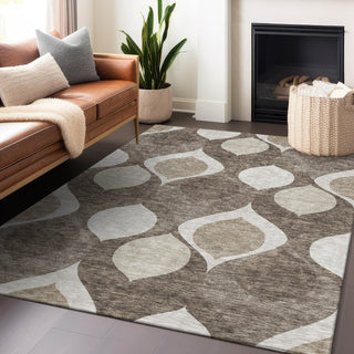 Piper Looms Mayfield Mid-century Modern AMF749 Taupe Machine Washable Area Rug Lifestyle Image Feature