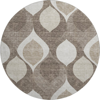 Piper Looms Mayfield Mid-century Modern AMF749 Taupe Machine Washable Area Rug Round Main Image