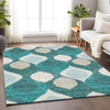 Piper Looms Mayfield Mid-century Modern AMF749 Teal Machine Washable Area Rug Lifestyle Image Feature