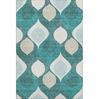 Piper Looms Mayfield Mid-century Modern AMF749 Teal Machine Washable Area Rug main image