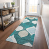 Piper Looms Mayfield Mid-century Modern AMF749 Teal Machine Washable Area Rug Runner Lifestyle Image Feature