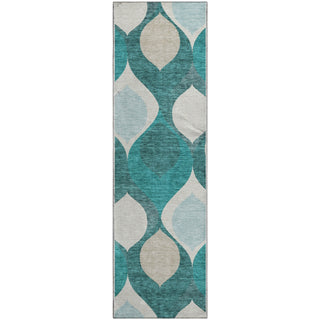 Piper Looms Mayfield Mid-century Modern AMF749 Teal Machine Washable Area Rug Runner Main Image