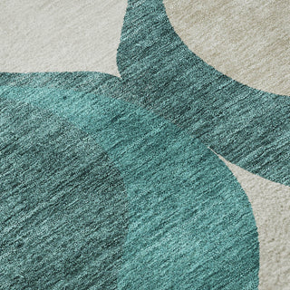 Piper Looms Mayfield Mid-century Modern AMF749 Teal Machine Washable Area Rug Swatch Image