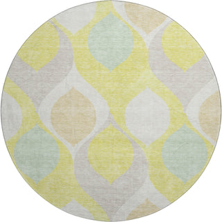 Piper Looms Mayfield Mid-century Modern AMF749 Yellow Machine Washable Area Rug Round Main Image