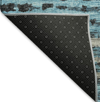 Piper Looms Mayfield Broken Stripes AMF75 Peacock Machine Washable Area Rug Backing Image