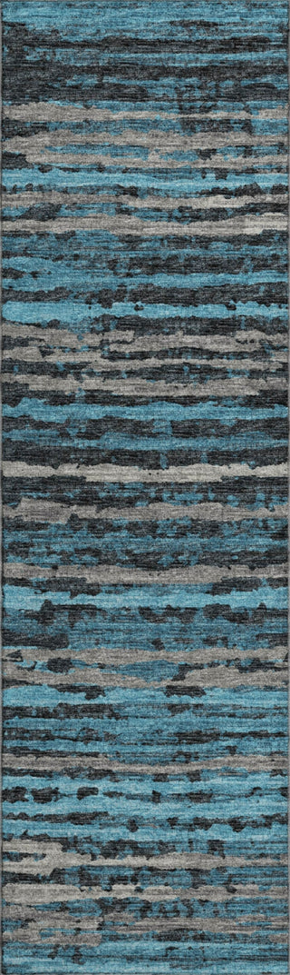 Piper Looms Mayfield Broken Stripes AMF75 Peacock Machine Washable Area Rug Runner Main Image