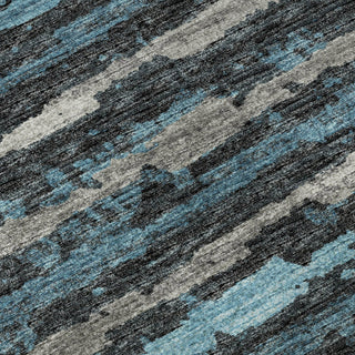 Piper Looms Mayfield Broken Stripes AMF75 Peacock Machine Washable Area Rug Swatch Image