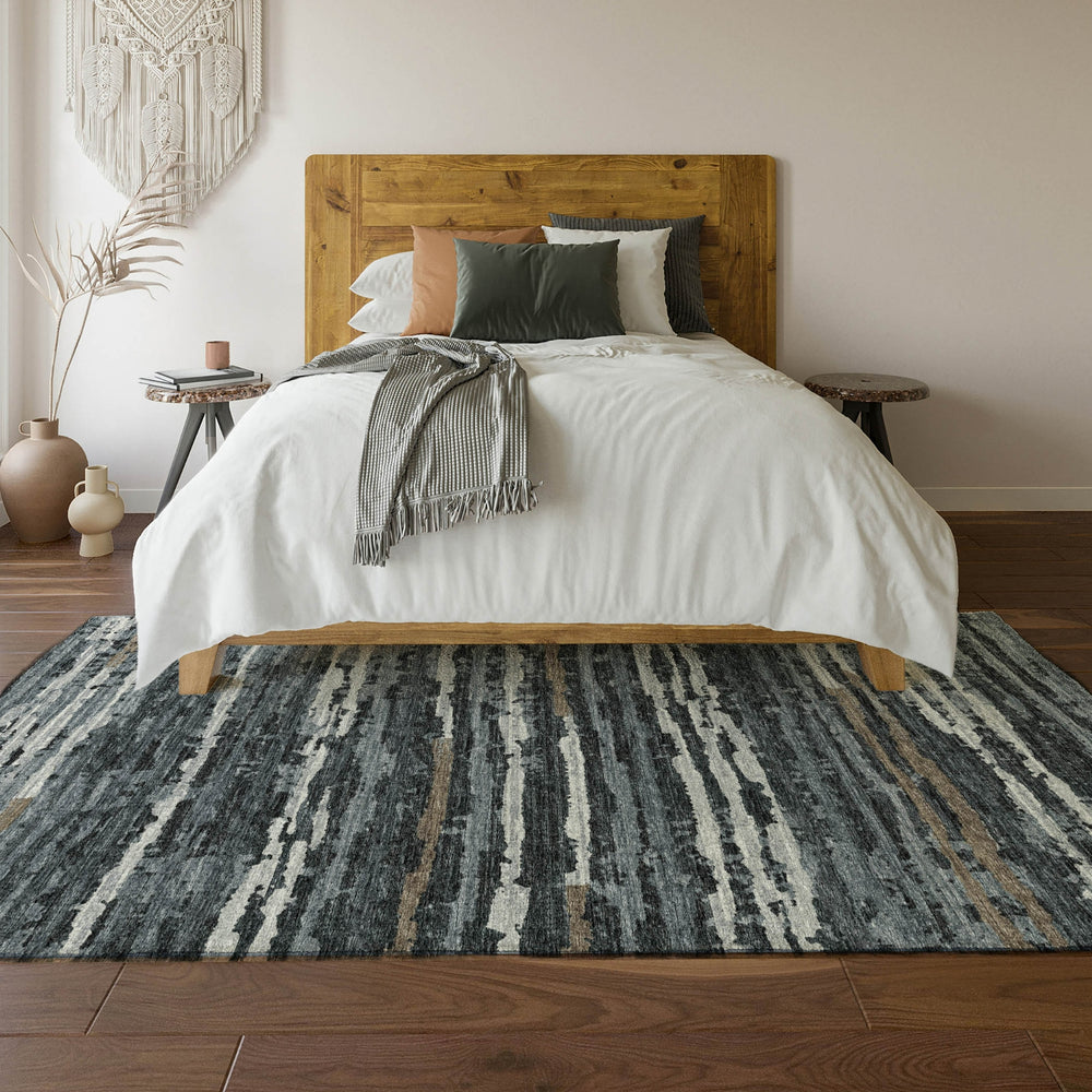 Piper Looms Mayfield Broken Stripes AMF75 Shadow Machine Washable Area Rug Lifestyle Image Feature