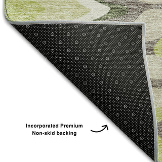 Piper Looms Mayfield Waves AMF750 Aloe Machine Washable Area Rug Backing Image