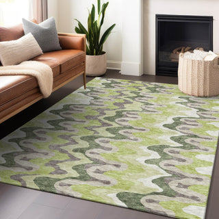 Piper Looms Mayfield Waves AMF750 Aloe Machine Washable Area Rug Lifestyle Image Feature