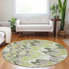 Piper Looms Mayfield Waves AMF750 Aloe Machine Washable Area Rug Round Lifestyle Image Feature