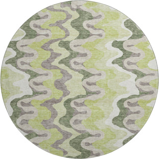 Piper Looms Mayfield Waves AMF750 Aloe Machine Washable Area Rug Round Main Image