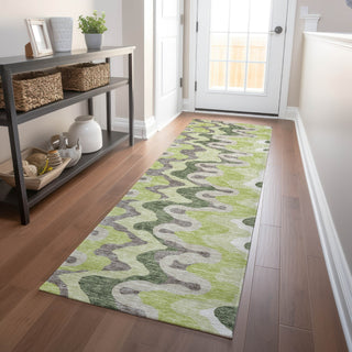 Piper Looms Mayfield Waves AMF750 Aloe Machine Washable Area Rug Runner Lifestyle Image Feature