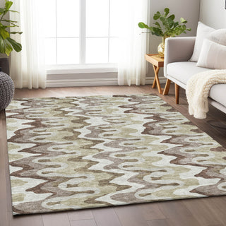 Piper Looms Mayfield Waves AMF750 Beige Machine Washable Area Rug Lifestyle Image Feature