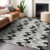 Piper Looms Mayfield Waves AMF750 Black Machine Washable Area Rug Lifestyle Image Feature