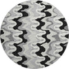 Piper Looms Mayfield Waves AMF750 Black Machine Washable Area Rug Round Main Image