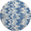 Piper Looms Mayfield Waves AMF750 Blue Machine Washable Area Rug Round Main Image