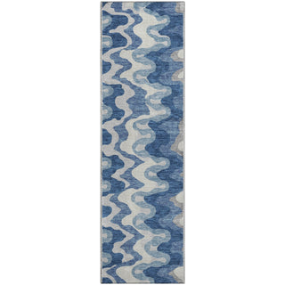 Piper Looms Mayfield Waves AMF750 Blue Machine Washable Area Rug Runner Main Image
