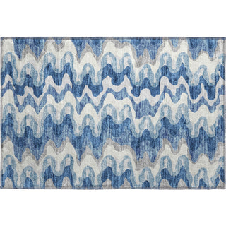 Piper Looms Mayfield Waves AMF750 Blue Machine Washable Area Rug Scatter Main Image