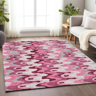Piper Looms Mayfield Waves AMF750 Blush Machine Washable Area Rug Lifestyle Image Feature