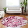 Piper Looms Mayfield Waves AMF750 Blush Machine Washable Area Rug Round Lifestyle Image Feature