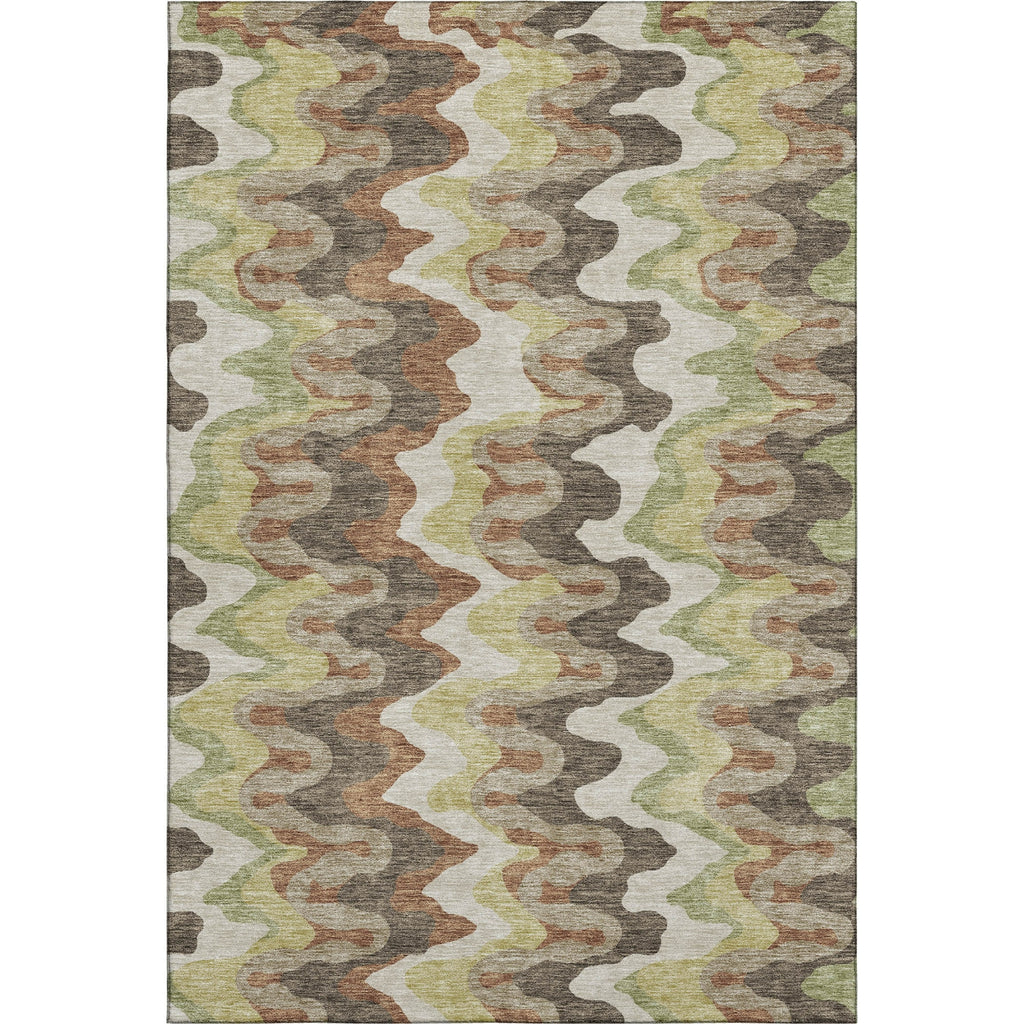 Piper Looms Mayfield Waves AMF750 Chocolate Machine Washable Area Rug main image