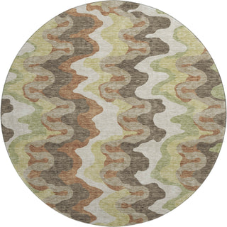 Piper Looms Mayfield Waves AMF750 Chocolate Machine Washable Area Rug Round Main Image