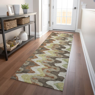 Piper Looms Mayfield Waves AMF750 Chocolate Machine Washable Area Rug Runner Lifestyle Image Feature