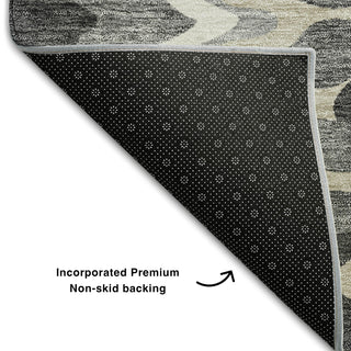 Piper Looms Mayfield Waves AMF750 Gray Machine Washable Area Rug Backing Image