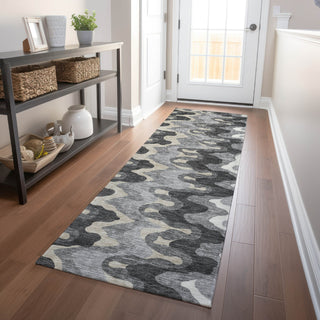 Piper Looms Mayfield Waves AMF750 Gray Machine Washable Area Rug Runner Lifestyle Image Feature