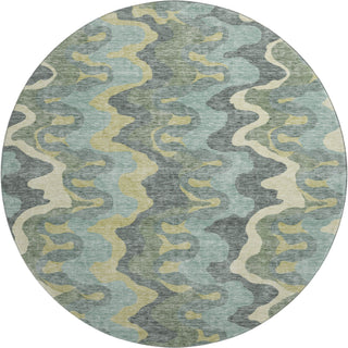 Piper Looms Mayfield Waves AMF750 Sage Machine Washable Area Rug Round Main Image