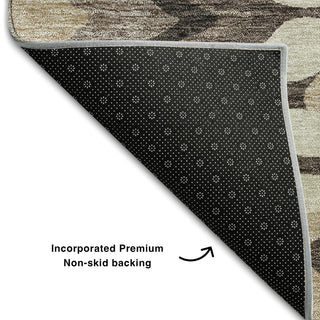Piper Looms Mayfield Waves AMF750 Taupe Machine Washable Area Rug Backing Image