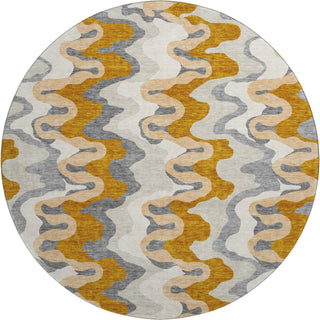 Piper Looms Mayfield Waves AMF750 Terracotta Machine Washable Area Rug Round Main Image