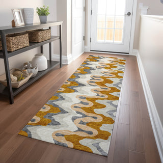 Piper Looms Mayfield Waves AMF750 Terracotta Machine Washable Area Rug Runner Lifestyle Image Feature