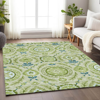 Piper Looms Mayfield Floral AMF751 Aloe Machine Washable Area Rug Lifestyle Image Feature