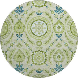 Piper Looms Mayfield Floral AMF751 Aloe Machine Washable Area Rug Round Main Image