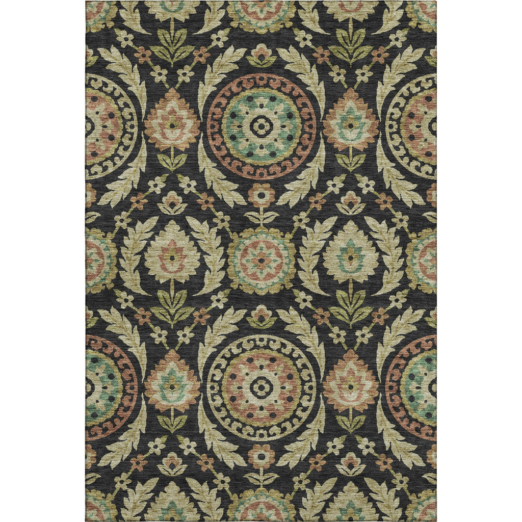 Piper Looms Mayfield Floral AMF751 Black Machine Washable Area Rug main image