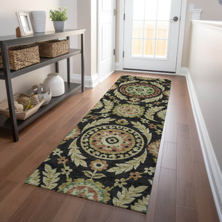 Piper Looms Mayfield Floral AMF751 Black Machine Washable Area Rug Runner Lifestyle Image Feature